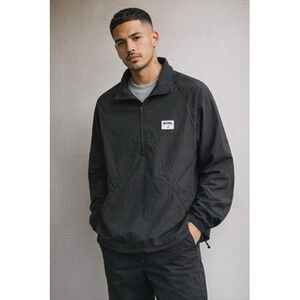 Staple Jacket Mens Large Gray 1/4 Zip Windbreaker Pullover Lightweight Logo